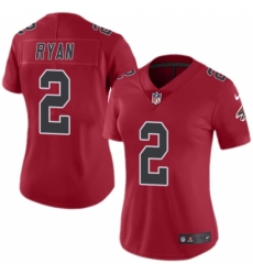 Women's Nike Atlanta Falcons #2 Matt Ryan Limited Red Rush Vapor Untouchable NFL Jersey