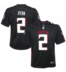 Youth Atlanta Falcons #2 Matt Ryan Nike Black Game Jersey