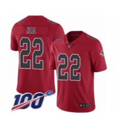 Men's Atlanta Falcons #22 Keanu Neal Limited Red Rush Vapor Untouchable 100th Season Football Jersey