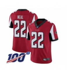 Men's Atlanta Falcons #22 Keanu Neal Red Team Color Vapor Untouchable Limited Player 100th Season Football Jersey