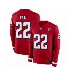 Men's Nike Atlanta Falcons #22 Keanu Neal Limited Red Therma Long Sleeve NFL Jersey