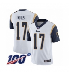 Men's Los Angeles Rams #17 Robert Woods White Vapor Untouchable Limited Player 100th Season Football Jersey