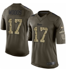 Men's Nike Los Angeles Rams #17 Robert Woods Elite Green Salute to Service NFL Jersey