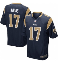 Men's Nike Los Angeles Rams #17 Robert Woods Game Navy Blue Team Color NFL Jersey