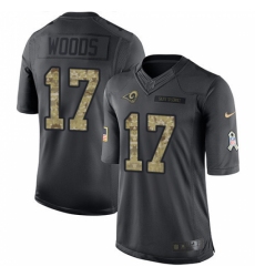 Men's Nike Los Angeles Rams #17 Robert Woods Limited Black 2016 Salute to Service NFL Jersey