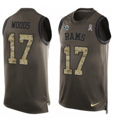 Men's Nike Los Angeles Rams #17 Robert Woods Limited Green Salute to Service Tank Top NFL Jersey