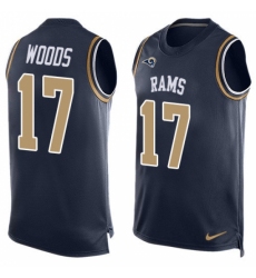 Men's Nike Los Angeles Rams #17 Robert Woods Limited Navy Blue Player Name & Number Tank Top NFL Jersey