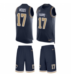 Men's Nike Los Angeles Rams #17 Robert Woods Limited Navy Blue Tank Top Suit NFL Jersey