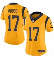 Women's Nike Los Angeles Rams #17 Robert Woods Limited Gold Rush Vapor Untouchable NFL Jersey