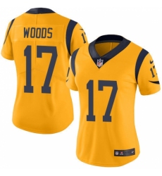 Women's Nike Los Angeles Rams #17 Robert Woods Limited Gold Rush Vapor Untouchable NFL Jersey