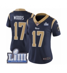 Women's Nike Los Angeles Rams #17 Robert Woods Navy Blue Team Color Vapor Untouchable Limited Player Super Bowl LIII Bound NFL Jersey