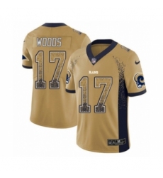 Youth Nike Los Angeles Rams #17 Robert Woods Limited Gold Rush Drift Fashion NFL Jersey
