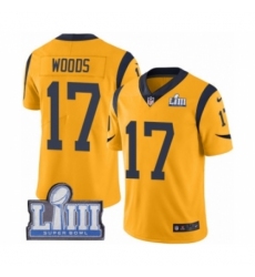 Youth Nike Los Angeles Rams #17 Robert Woods Limited Gold Rush Vapor Untouchable Super Bowl LIII Bound NFL Jersey