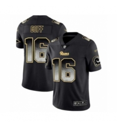 Men's Los Angeles Rams #16 Jared Goff Limited Black Smoke Fashion Football Jersey