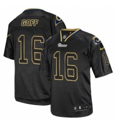 Men's Nike Los Angeles Rams #16 Jared Goff Elite Lights Out Black NFL Jersey