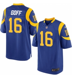 Men's Nike Los Angeles Rams #16 Jared Goff Game Royal Blue Alternate NFL Jersey