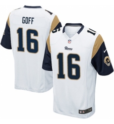 Men's Nike Los Angeles Rams #16 Jared Goff Game White NFL Jersey