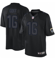 Men's Nike Los Angeles Rams #16 Jared Goff Limited Black Impact NFL Jersey