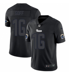 Men's Nike Los Angeles Rams #16 Jared Goff Limited Black Rush Impact NFL Jersey