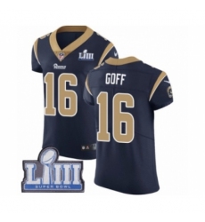 Men's Nike Los Angeles Rams #16 Jared Goff Navy Blue Team Color Vapor Untouchable Elite Player Super Bowl LIII Bound NFL Jersey