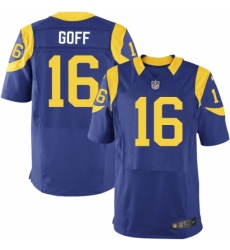 Men's Nike Los Angeles Rams #16 Jared Goff Royal Blue Alternate Vapor Untouchable Elite Player NFL Jersey