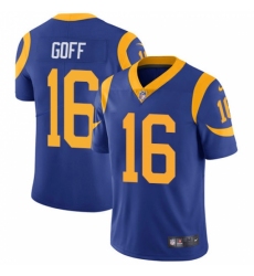 Men's Nike Los Angeles Rams #16 Jared Goff Royal Blue Alternate Vapor Untouchable Limited Player NFL Jersey