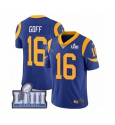 Men's Nike Los Angeles Rams #16 Jared Goff Royal Blue Alternate Vapor Untouchable Limited Player Super Bowl LIII Bound NFL Jersey