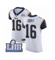 Men's Nike Los Angeles Rams #16 Jared Goff White Vapor Untouchable Elite Player Super Bowl LIII Bound NFL Jersey