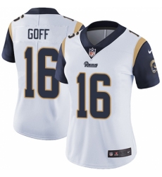 Women's Nike Los Angeles Rams #16 Jared Goff Elite White NFL Jersey