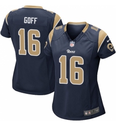 Women's Nike Los Angeles Rams #16 Jared Goff Game Navy Blue Team Color NFL Jersey