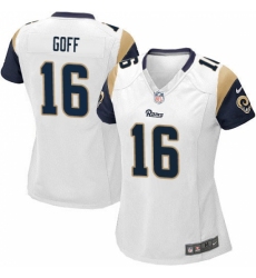 Women's Nike Los Angeles Rams #16 Jared Goff Game White NFL Jersey