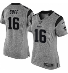 Women's Nike Los Angeles Rams #16 Jared Goff Limited Gray Gridiron NFL Jersey