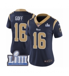 Women's Nike Los Angeles Rams #16 Jared Goff Navy Blue Team Color Vapor Untouchable Limited Player Super Bowl LIII Bound NFL Jersey