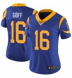Women's Nike Los Angeles Rams #16 Jared Goff Royal Blue Alternate Vapor Untouchable Limited Player NFL Jersey