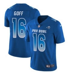 Youth Nike Los Angeles Rams #16 Jared Goff Limited Royal Blue 2018 Pro Bowl NFL Jersey