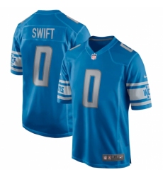 Men's Detroit Lions #0 D'Andre Swift Nike Blue 2020 NFL Draft Pick Game Jersey