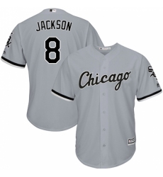 Youth Majestic Chicago White Sox #8 Bo Jackson Replica Grey Road Cool Base MLB Jersey