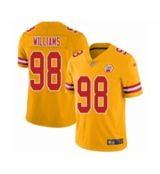 Men's Kansas City Chiefs #98 Xavier Williams Limited Gold Inverted Legend Football Jersey