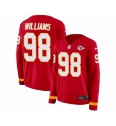 Women's Nike Kansas City Chiefs #98 Xavier Williams Limited Red Therma Long Sleeve NFL Jersey
