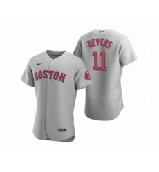 Men's Boston Red Sox #11 Rafael Devers Nike Gray Authentic Road Jersey