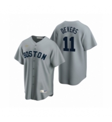 Men's Boston Red Sox #11 Rafael Devers Nike Gray Cooperstown Collection Road Jersey