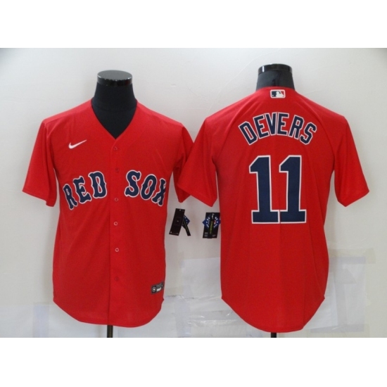 Men's Boston Red Sox #11 Rafael Devers Red Game Baseball Jersey
