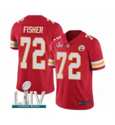 Men's Kansas City Chiefs #72 Eric Fisher Red Team Color Vapor Untouchable Limited Player Super Bowl LIV Bound Football Jersey