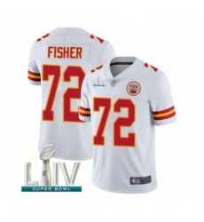 Men's Kansas City Chiefs #72 Eric Fisher White Vapor Untouchable Limited Player Super Bowl LIV Bound Football Jersey