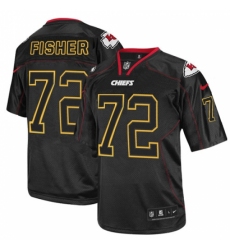 Men's Nike Kansas City Chiefs #72 Eric Fisher Elite Lights Out Black NFL Jersey