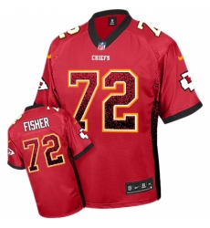 Men's Nike Kansas City Chiefs #72 Eric Fisher Elite Red Drift Fashion NFL Jersey
