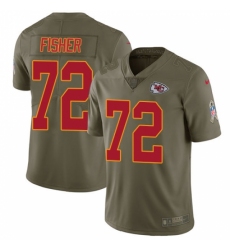 Men's Nike Kansas City Chiefs #72 Eric Fisher Limited Olive 2017 Salute to Service NFL Jersey