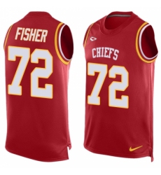 Men's Nike Kansas City Chiefs #72 Eric Fisher Limited Red Player Name & Number Tank Top NFL Jersey
