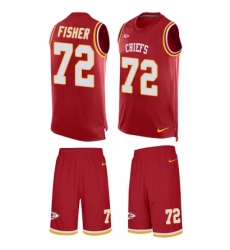 Men's Nike Kansas City Chiefs #72 Eric Fisher Limited Red Tank Top Suit NFL Jersey