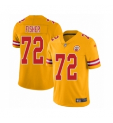 Women's Kansas City Chiefs #72 Eric Fisher Limited Gold Inverted Legend Football Jersey